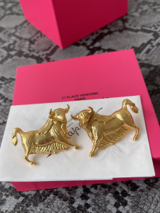 Schiaparelli Yellow Gold Taurus Bull Earrings Schiaparelli Yellow Gold Taurus Bull Earrings