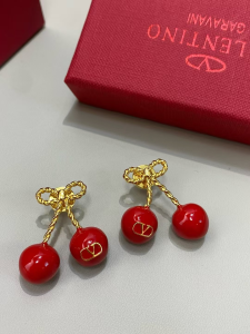 Valentino Red Vlogo Enamel Cherry Earrings Valentino Red Vlogo Enamel Cherry Earrings