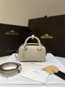 Delvaux Cool Box Nano Crossbody Bag Light Gray Taurillon Soft Grained Calf Leather Delvaux Cool Box Nano Crossbody Bag Light Gray Taurillon Soft Grained Calf Leather