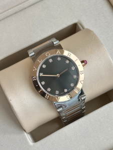 Bvlgari Bvlgari Diamonds Gray Dial Stainless Steel Case and Bracelet Watch 33MM Bvlgari Bvlgari Diamonds Gray Dial Stainless Steel Case and Bracelet Watch 33MM