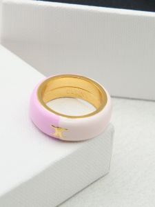 Celine sorbet Triomphe Pink White Rings