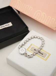 Miu Miu Caramel Metal Crystals Bracelets White Miu Miu Caramel Metal Crystals Bracelets White