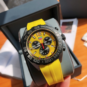 TAG Heuer Formula 1 Chronograph Quartz Yellow Dial and Rubber Strap Watch 43MM TAG Heuer Formula 1 Chronograph Quartz Yellow Dial and Rubber Strap Watch 43MM
