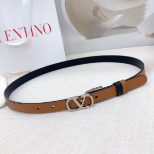 Valentino Vlogo Signature Black Brown Leather Belt 20MM Valentino Vlogo Signature Black Brown Leather Belt 20MM