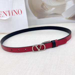 Valentino Vlogo Signature Black Red Leather Belt 20MM Valentino Vlogo Signature Black Red Leather Belt 20MM