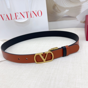 Valentino Vlogo Signature Brown Black Leather Belt 30MM Valentino Vlogo Signature Brown Black Leather Belt 30MM