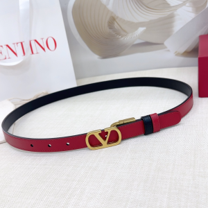 Valentino Vlogo Signature Red Black Leather Belt 20MM Valentino Vlogo Signature Red Black Leather Belt 20MM