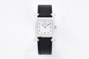 Hermes Heure Small H Quartz Watch White Dial and Black Leather Hermes Heure Small H Quartz Watch White Dial and Black Leather