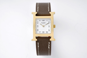 Hermes Heure Small H Quartz Watch White Dial and Gray Leather Hermes Heure Small H Quartz Watch White Dial and Gray Leather