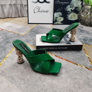 Dolce Gabbana DG Jewel Heeled Green Patent Leather Sandals Dolce Gabbana DG Jewel Heeled Green Patent Leather Sandals