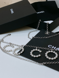 Chanel Pearl Coco Chain Belt Silver