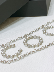 Chanel Pearl Coco Chain Belt Silver