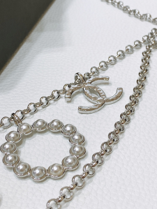 Chanel Pearl Coco Chain Belt Silver
