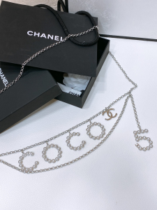 Chanel Pearl Coco Chain Belt Silver