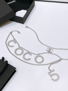 Chanel Pearl Coco Chain Belt Silver