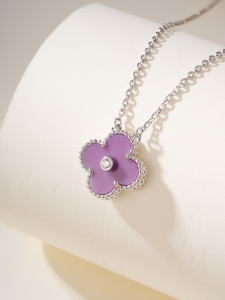 Van Cleef Arpels Vintage Alhambra Pendant Necklaces Purple Van Cleef Arpels Vintage Alhambra Pendant Necklaces Purple