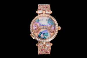 Van Cleef and Arpels Pont des Amoureux Diamond Watch Pink Blue Dial and Rose Gold 38MM Van Cleef and Arpels Pont des Amoureux Diamond Watch Pink Blue Dial and Rose Gold 38MM