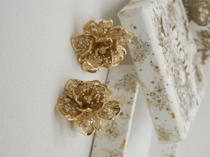 Dior Tribales Gold Metal Flower Earrings