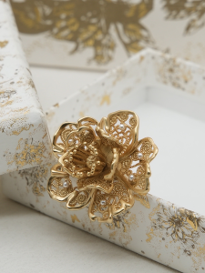 Dior Tribales Gold Metal Flower Rings