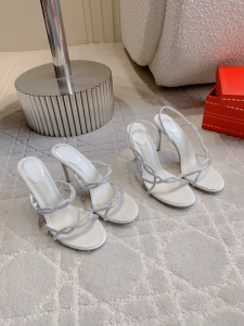 Rene Caovilla Braid Ivory High Heeled Slider Sandals 90MM Rene Caovilla Braid Ivory High Heeled Slider Sandals 90MM