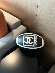 Chanel CC Logo Sport Line Coco Mark Rugby Ball Black White Chanel CC Logo Sport Line Coco Mark Rugby Ball Black White