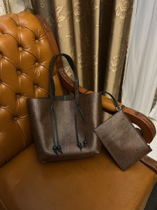 Etro Paisley Print Mini Arnica Tote Shopping Bag Dark Brown Etro Paisley Print Mini Arnica Tote Shopping Bag Dark Brown