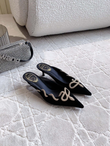 Rene Caovilla Morgana Embellished Heeled Mules Black 45MM Rene Caovilla Morgana Embellished Heeled Mules Black 45MM